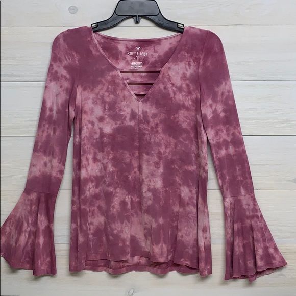 American Eagle Soft & Sexy T Pink/Tye Dye - Picture 2 of 7